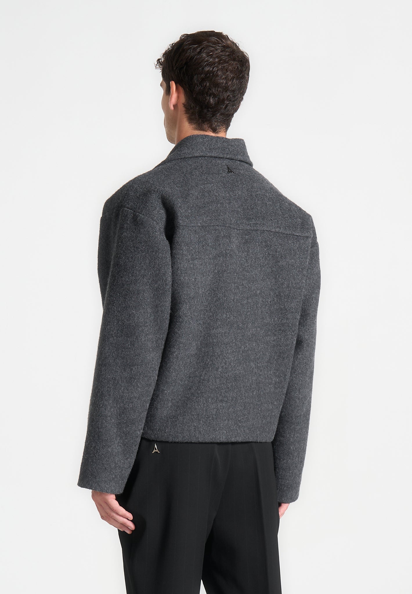 Zweireihige Wolljacke - Grau 
