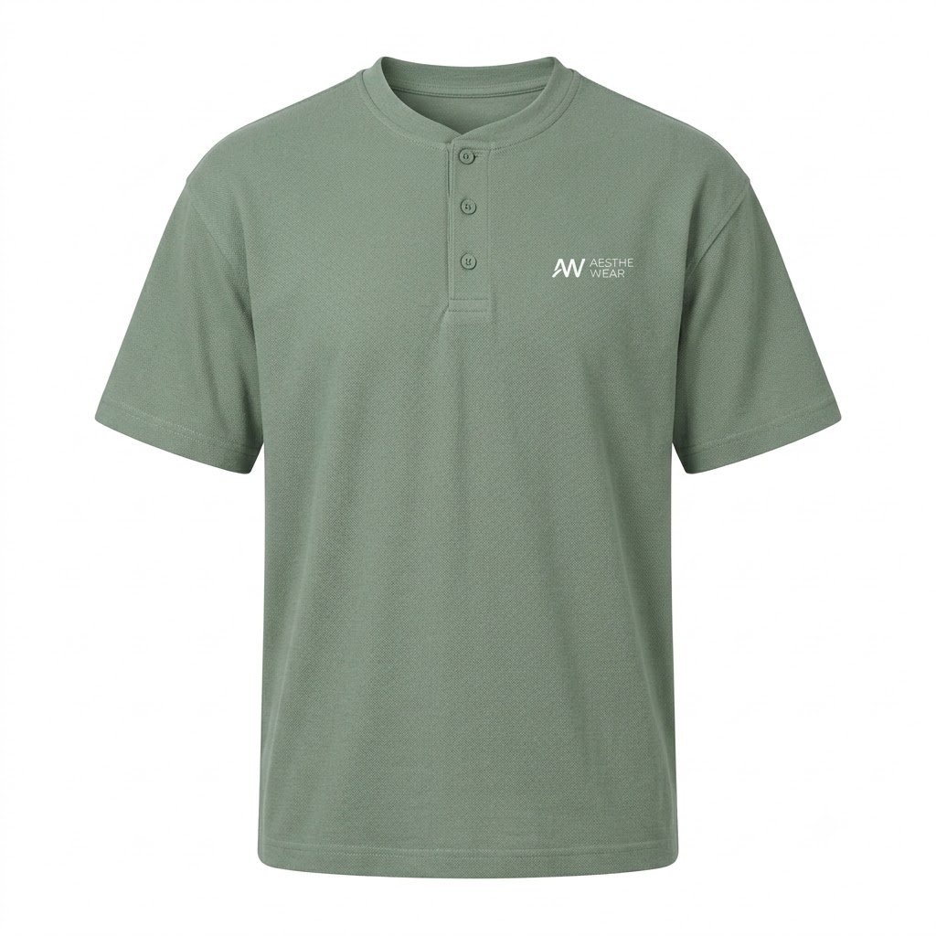 Aesthe Wear Sage Henley T-Shirt