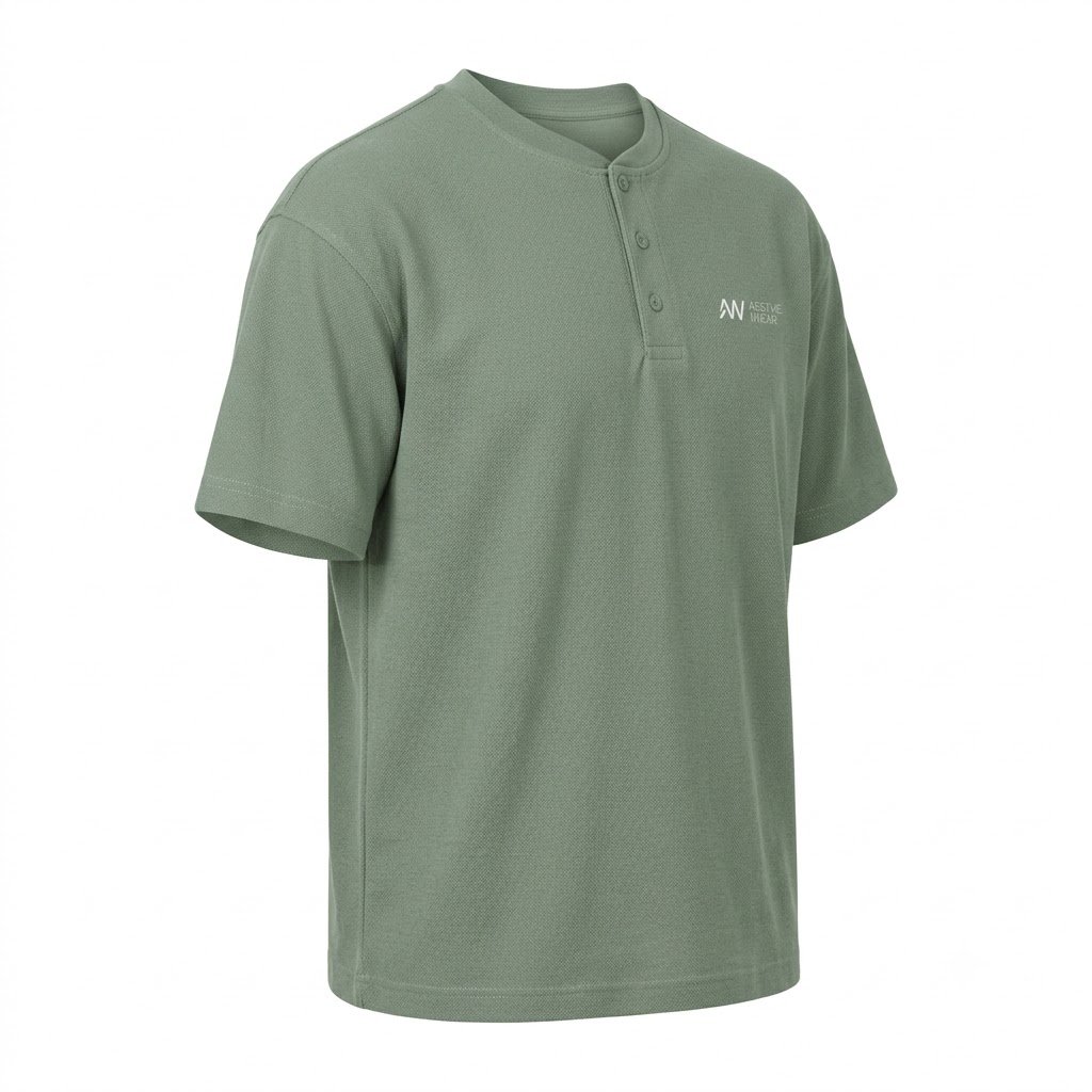 Aesthe Wear Sage Henley T-Shirt - Image 4